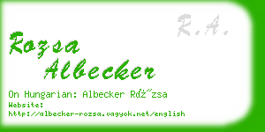 rozsa albecker business card